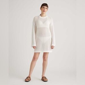 Quince White Knit Swim Coverup
